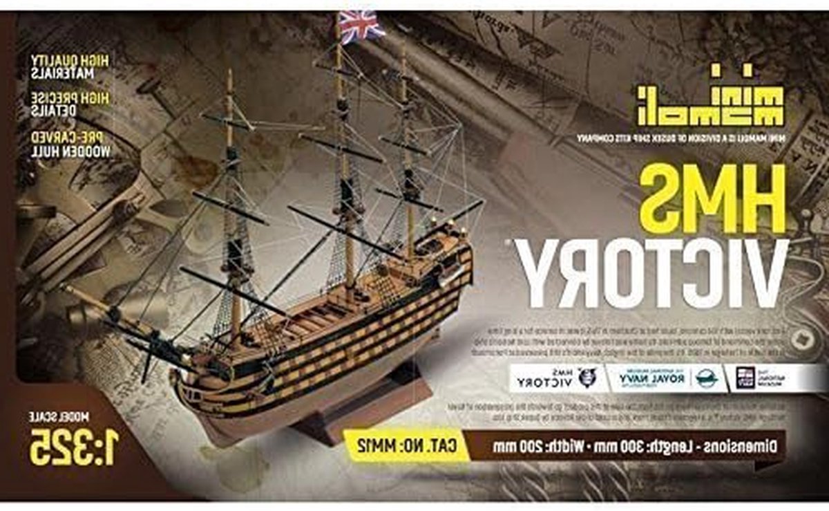 Houten Scheepsmodel - Bouwpakket Boot - Hobby Bouwen - Gedetailleerd Schaalmodel - 1/325 Schaal - Natuurlijk Hout
