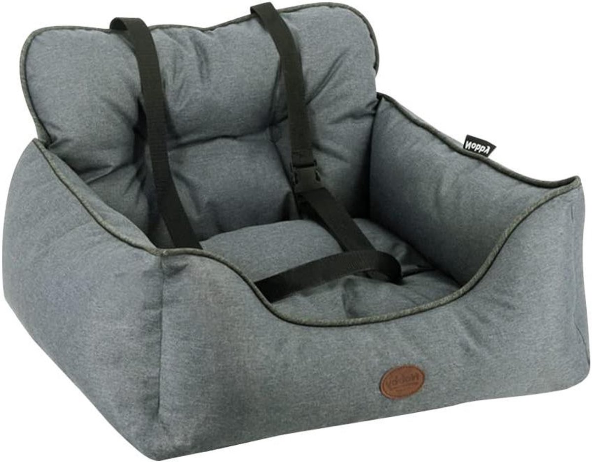 Reisbed Hond - Hondenmand Auto - Veilig Vervoer - Waterafstotend - 55 x 50 x 34 cm - Lichtgrijs