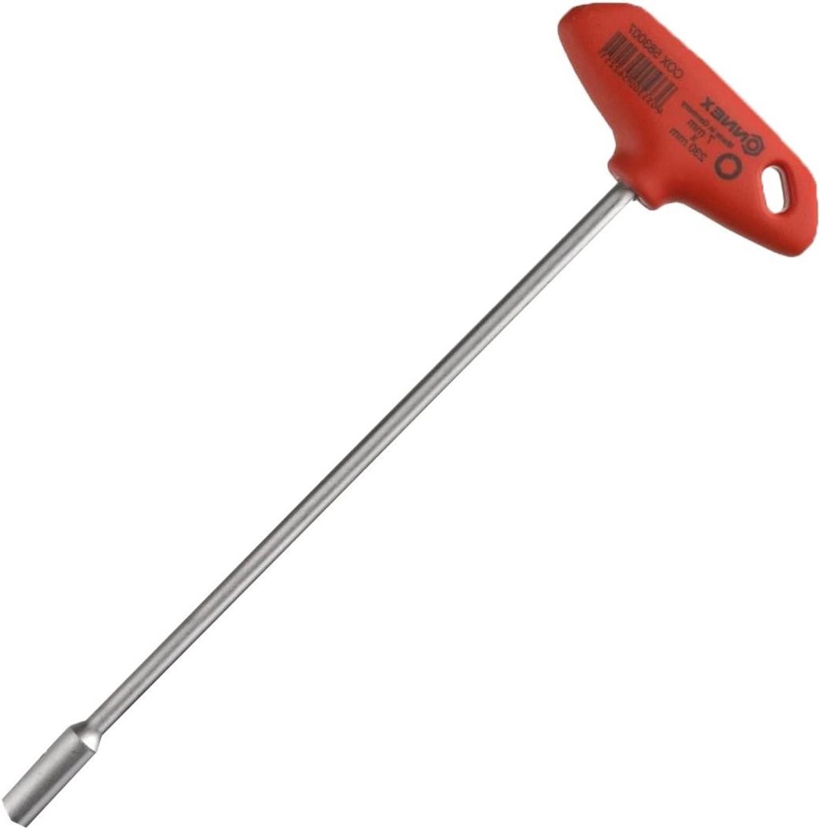 Dopschroevendraaier T-handvat - Dopsleutel Schroevendraaier - Vastdraaien Schroeven - Ergonomisch Handvat - 8 x 230 mm - Zilver Zwart Rood