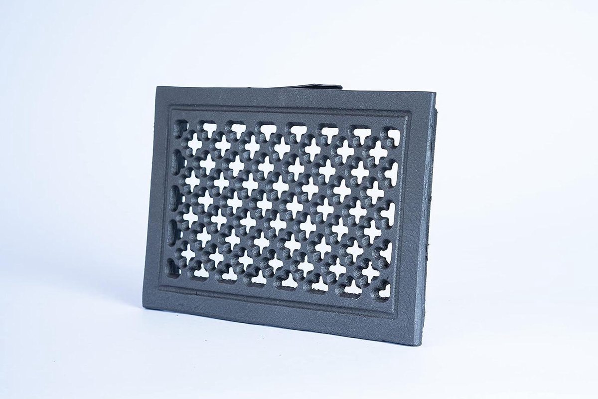 Gietijzeren Ventilatierooster - Koude Lucht Rooster - Luchtcirculatie Verbeteren - Hittebestendige Lak - 210mm x 145mm - Grafiet