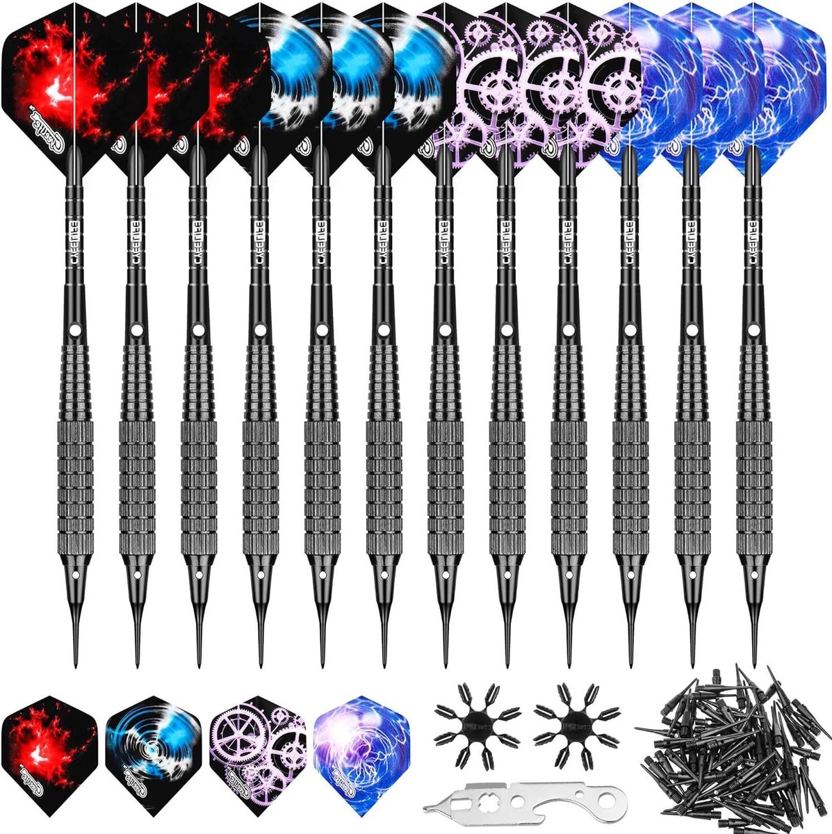 Zachte Dartpijlen - Softdarts Set - Hobby Spelplezier - Aluminium Schachten - 16 Gram - Zilver