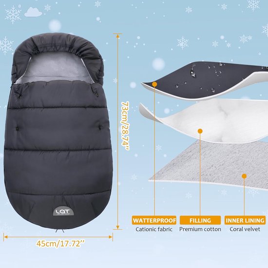 Universele voetenzak voor babyzitje - Warm en Waterdicht voor Wintergebruik van Universele — afbeelding 2
