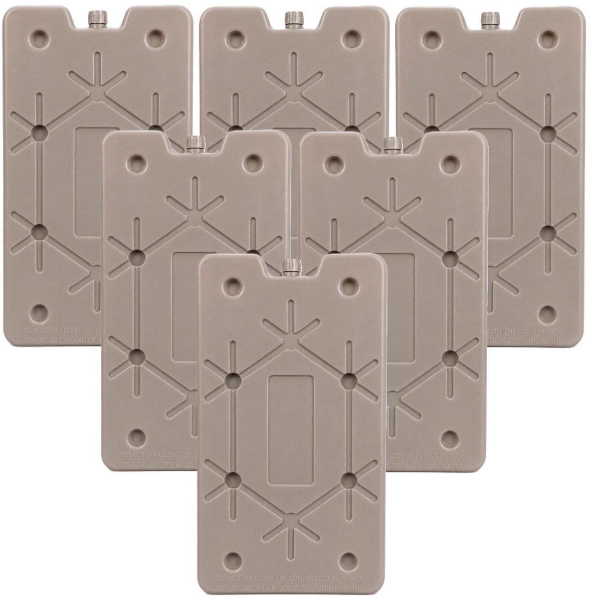 Excellent Houseware Koelelement Ice Pack - 6x - beige - polyethyleen - 350 gr - 24 x 14 x 1.5 cm