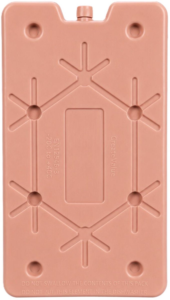 Excellent Houseware Koelelement Ice Pack - oudroze - plat - polyethyleen - 350 gram - 24 x 14 x 1.5 cm - schijf