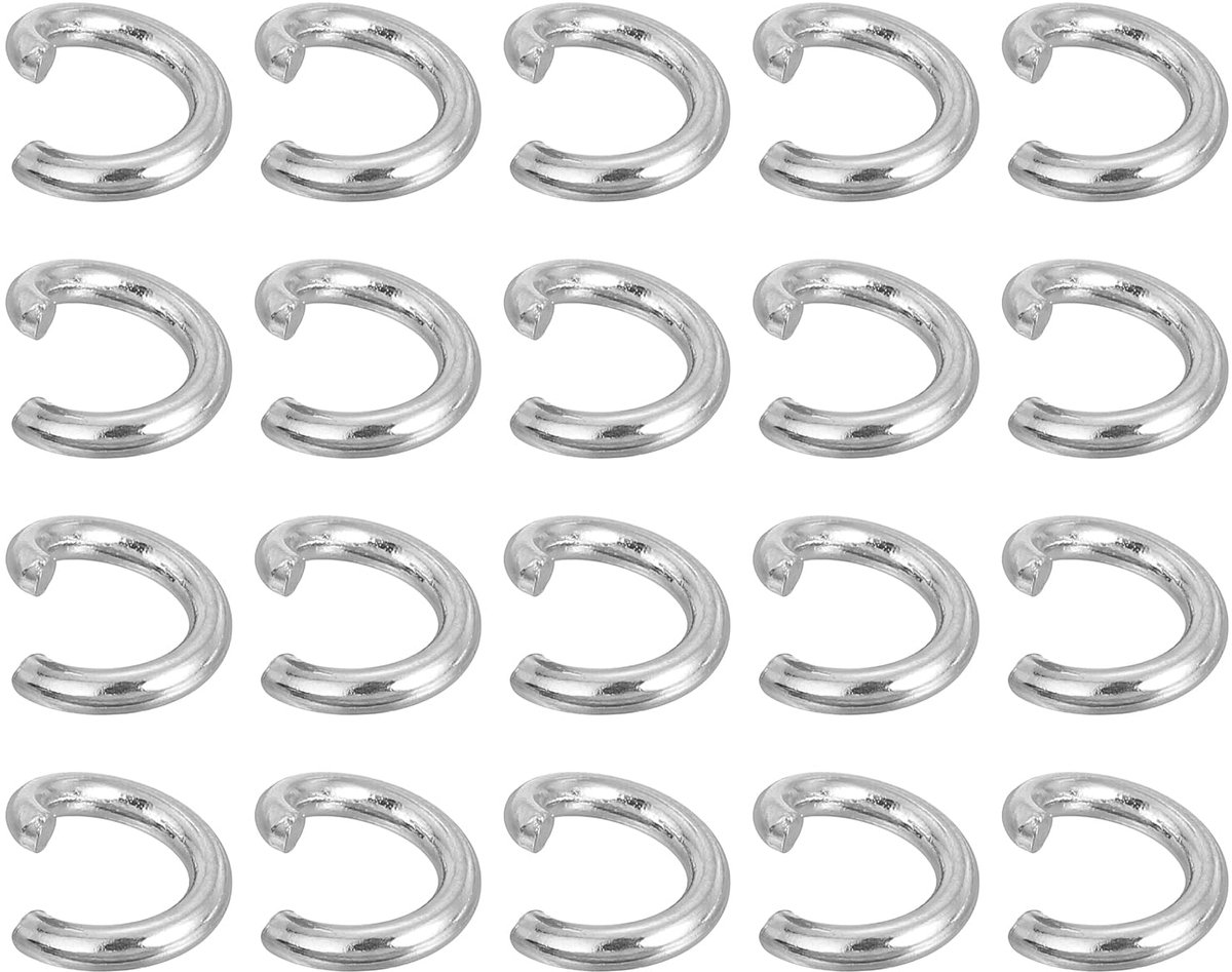 Springringen, 8 mm O-ringen van roestvrij staal, open ring, sluiting voor sieraden, reparatie, halsketting, zilver