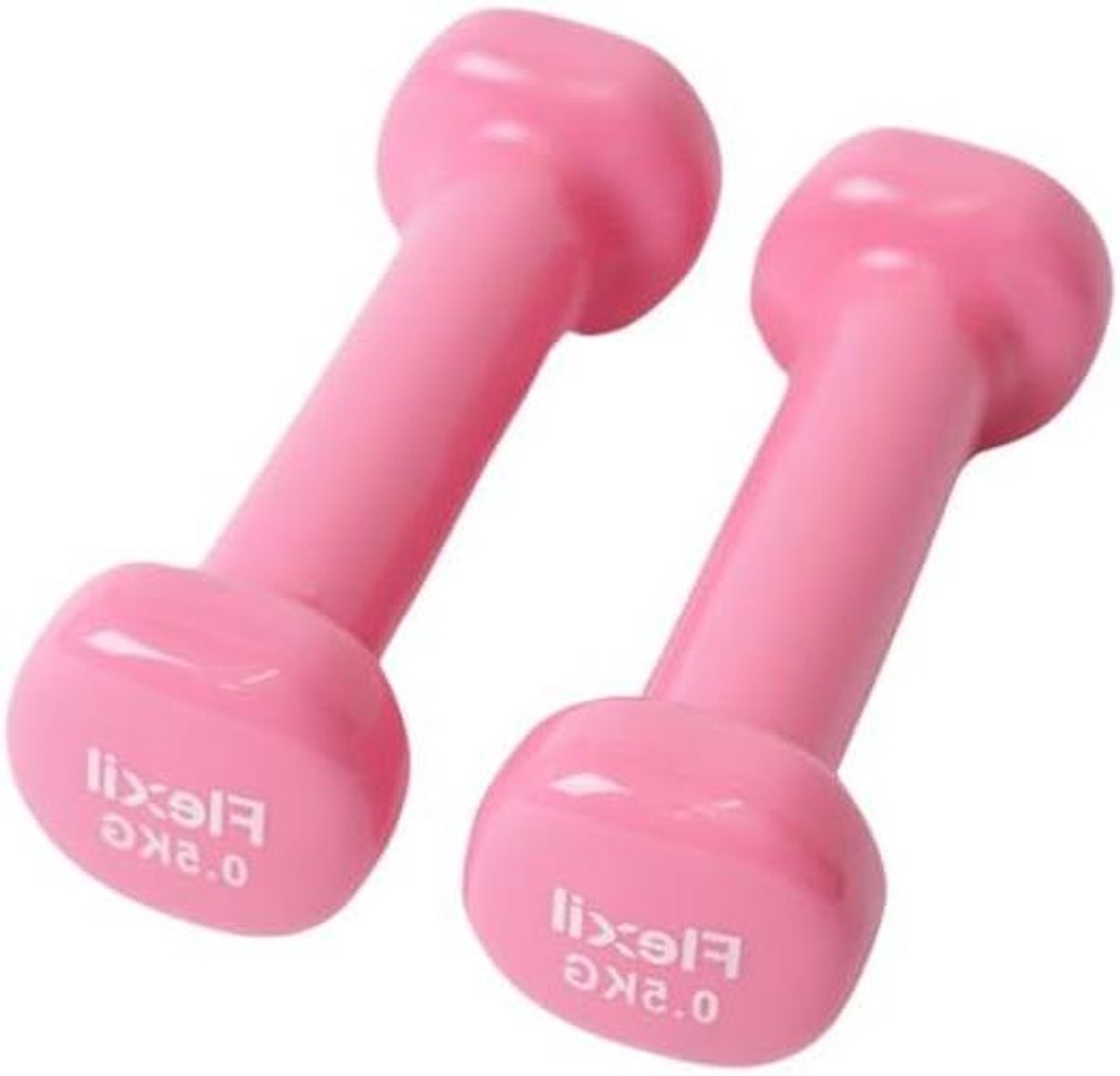 Haltergewichten Set - Handgewichten Paar - Krachttraining Thuis - Vinyl Gecoat Gietijzer - 2 X 0.5KG - Roze
