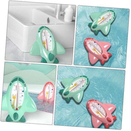 Portable Bath Water Thermometer in Cartoon Plane Shape Quick Accurate Temperature Measuring Tool for Swimming Pools Bathtubs Fish Tanks Green Safety — afbeelding 2
