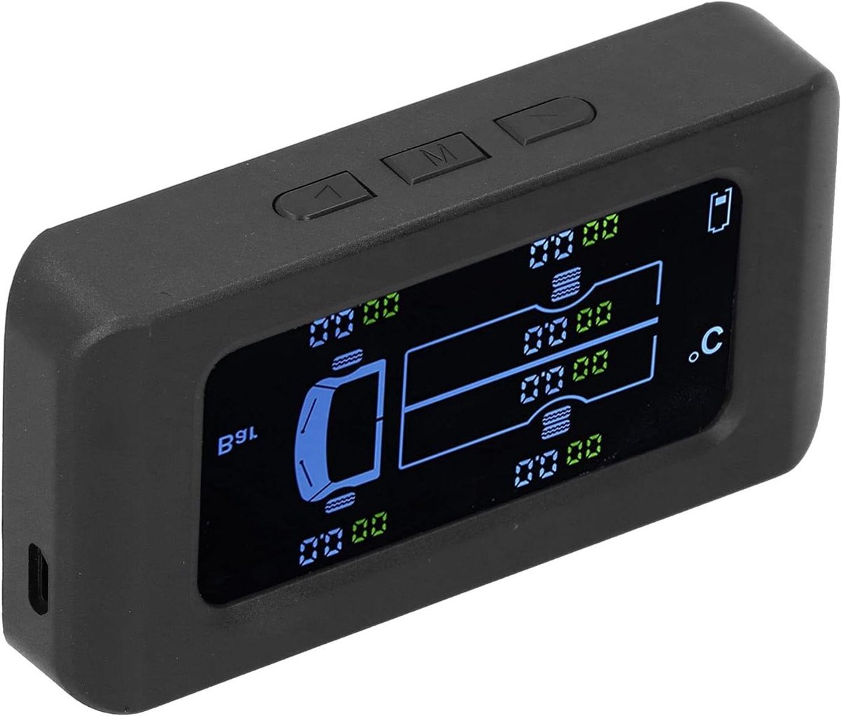 Banden Druk Meter - TPMS Systeem - Veilig Rijden - Zes Sensoren - 0-8.5 Bar - Zwart