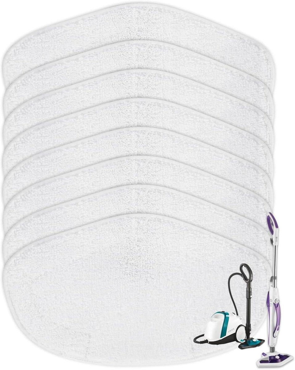 Stoomreiniger Doeken - Vervangende Pads - Grondig Reinigen - Hoge Dichtheid Vezels - 8 Stuks - Wit