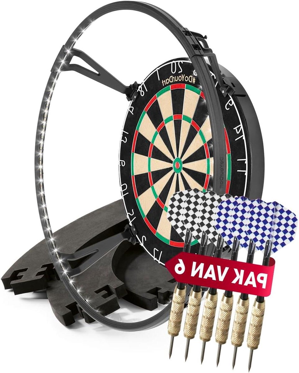 Dartbord Complete Set - Darts Set Sisal - Precisie Werpen - Zelfsluitende Vezels - 60 x 60 x 60 cm