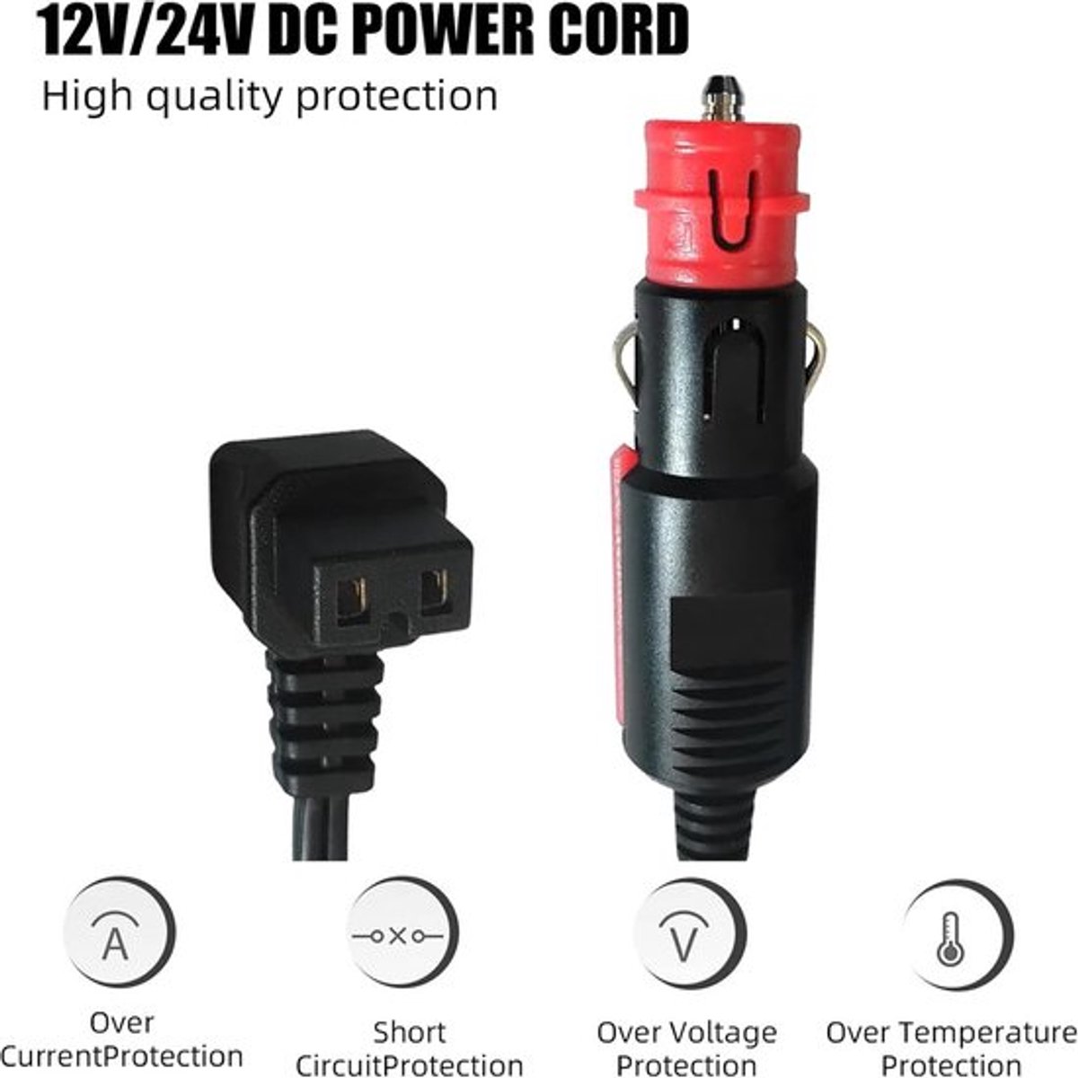 12V Auto Koelbox Verlengkabel - 3.5m Voedingskabel - 12V-24V Kabel voor Koeler - 120W Vervangingskabel voor Dometic – foto 2