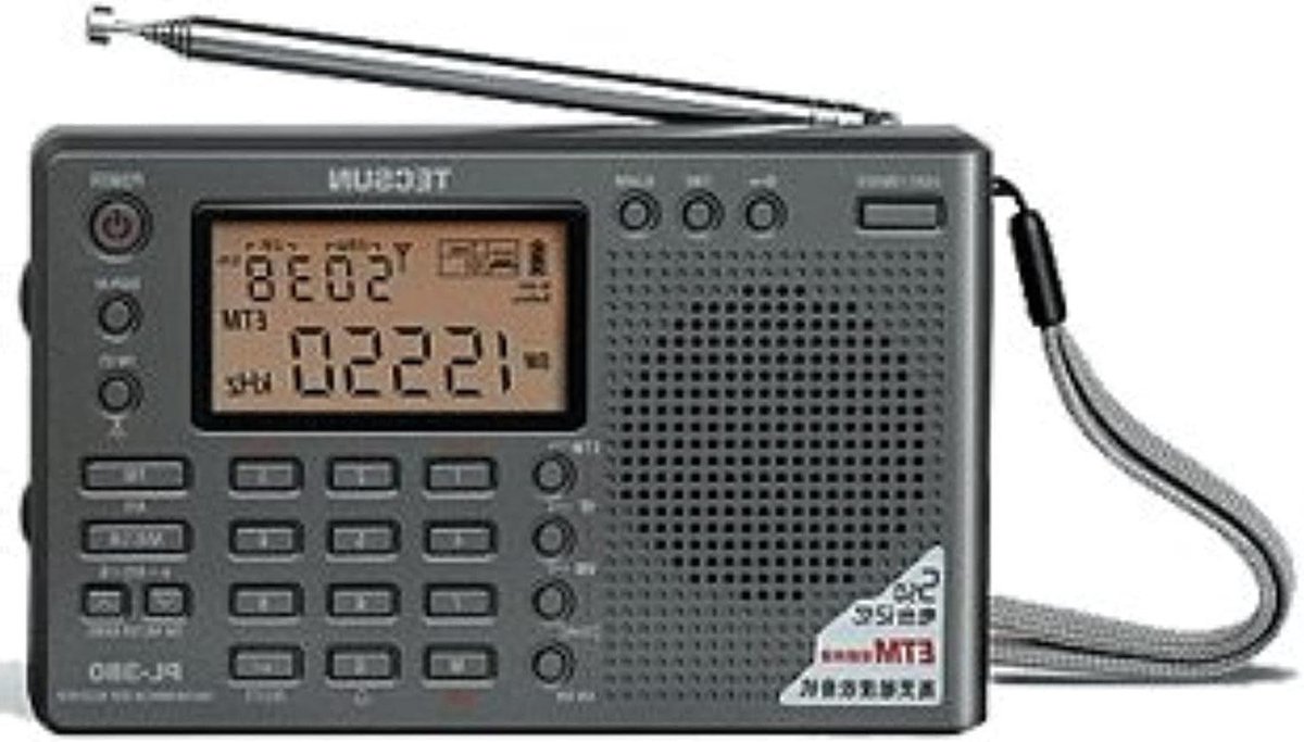 DSP Radio Ontvanger - Wereldontvanger Wereldomroep - Muziek Luisteren - PLL Synthesized Tuning - 13.5 x 8.6 cm - Zwart