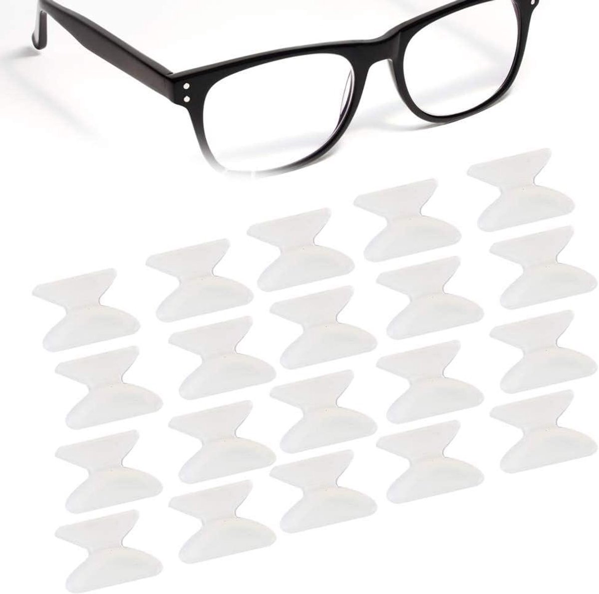 Zelfklevende Neuspads - Bril Neuspads - Comfort Verhogend - Zacht Siliconen Materiaal - 1.8 mm Dik - Transparant