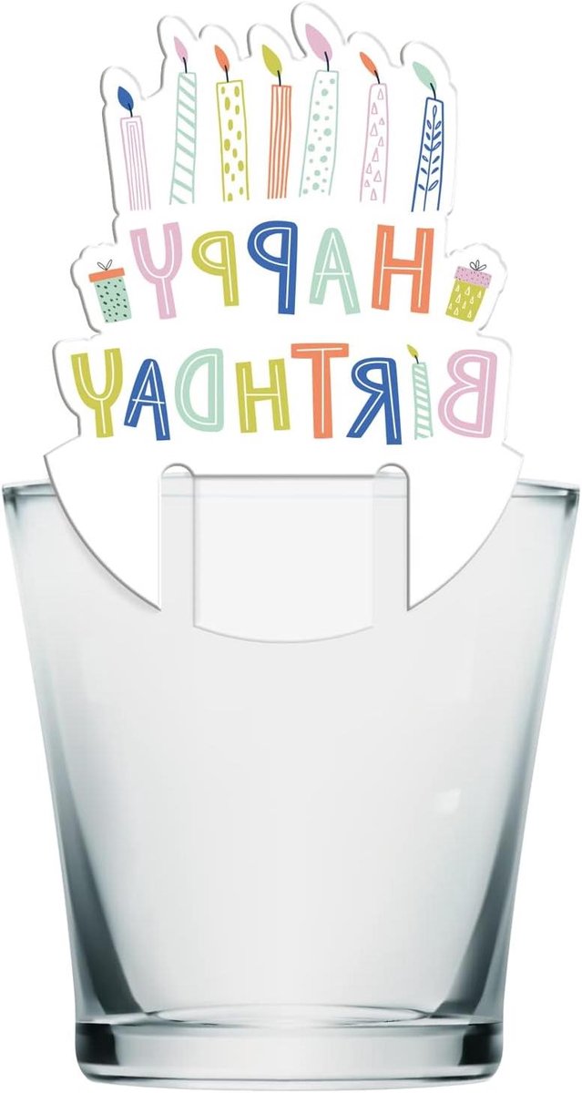 Glasmarkers Feest - Drankglaasjes Markeringen - Feest Organiseren - FSC Gecertificeerd Papier - 12 x 12 cm - Multicolor