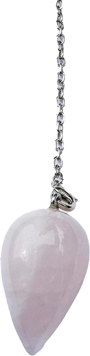 Rozenkwarts Garland - Wensstaf Kristal - Chakra Healing - Natuursteen Druppel - 13 x 9 cm - Roze
