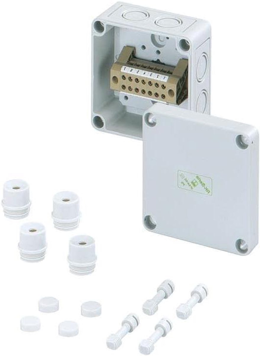 Klemmenkast - Verdeelbox Behuizing - Elektra Installeren - IP66 Waterdicht - 94 x 94 x 57 mm - Grijs