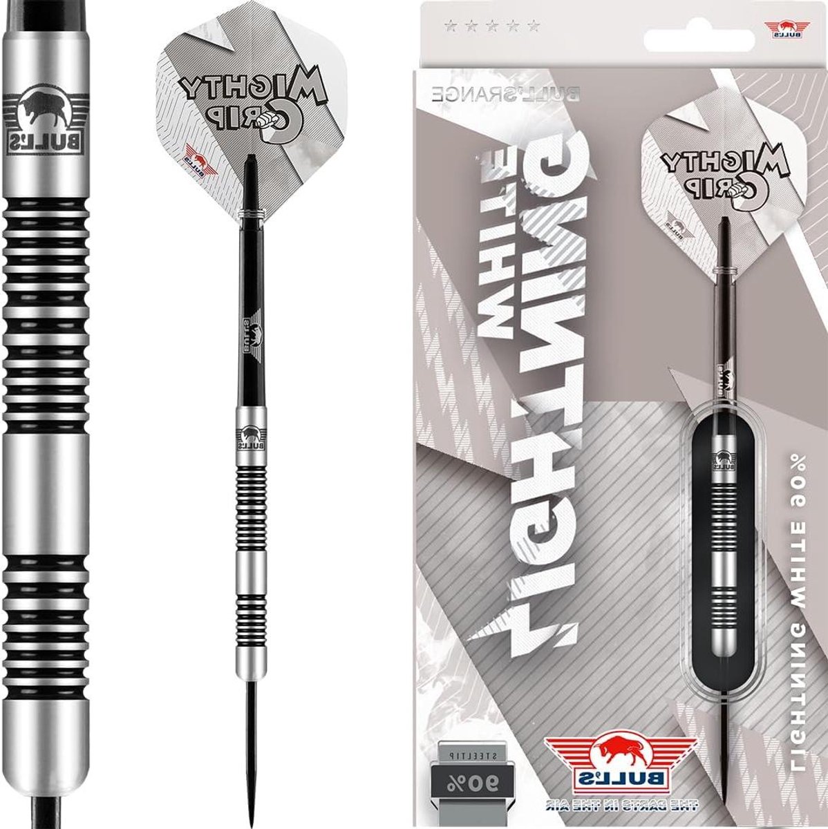 Dartpijlen - Pijltjes set - Precisie Werpen - 90% Tungsten - 21-25 gram - Zilver/Zwart