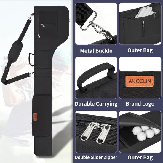 Lichte Opvouwbare Golf GOLF TAS voor 8-10 Clubs Training & Reizen van Merkloos — afbeelding 4
