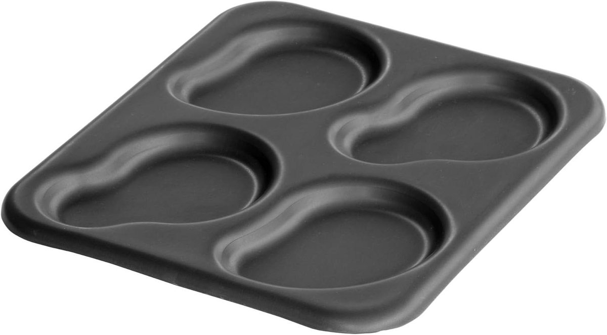 Eierpan - Koekenpan - Ontbijt Maken - Met 4 Holtes - 28 x 24 cm - Donkergrijs