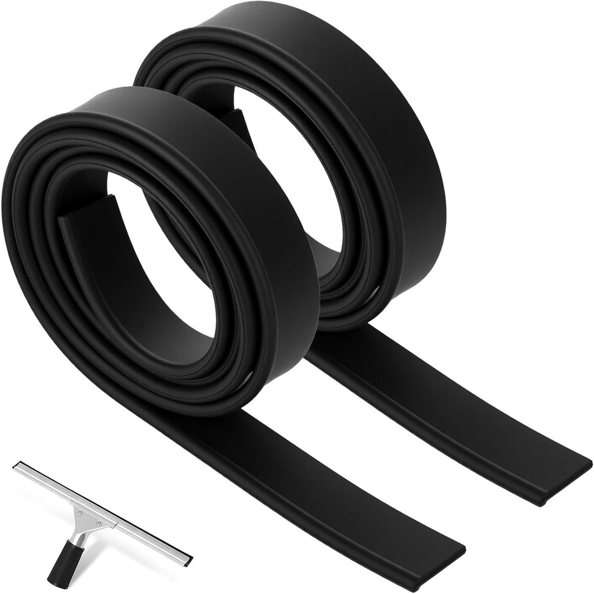 Rubberen liptrekker - Wisserrubber - Ramen reinigen - Op maat te snijden - 107 cm - Zwart