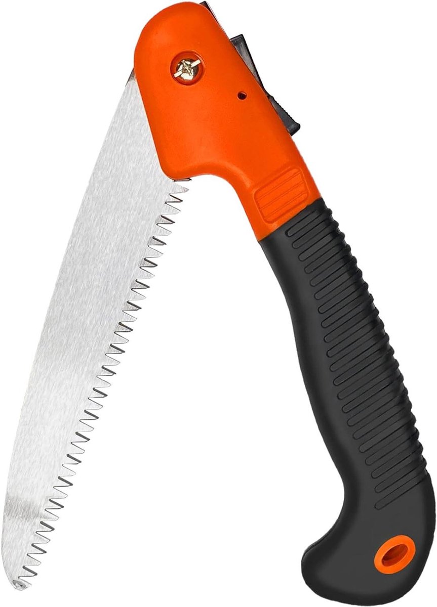 Vouwzaag - Handzaag takken - Tuinonderhoud buiten - Driezijdige slijptanden - 18 cm blad - Oranje