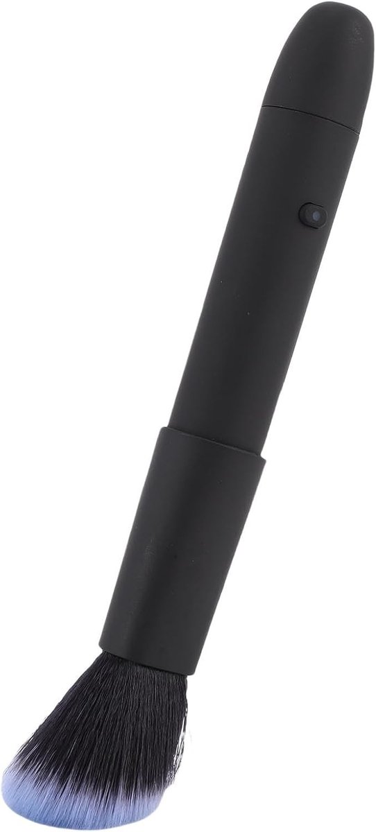 10-in-1 Oplaadbare Elektrische Make-up Borstel met 10 Instellingen voor Foundation, Poeder en Blush - Zachte, Dichte Haren in Zwart