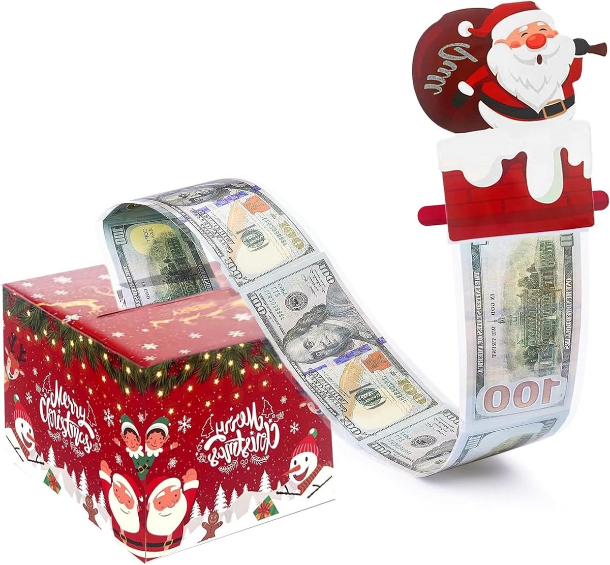 Kerst Geldbox - Geldcadeau Box - Verrassing Cadeau - Zelf Samen Te Stellen - 12.5 x 12.5 x 12.5 cm