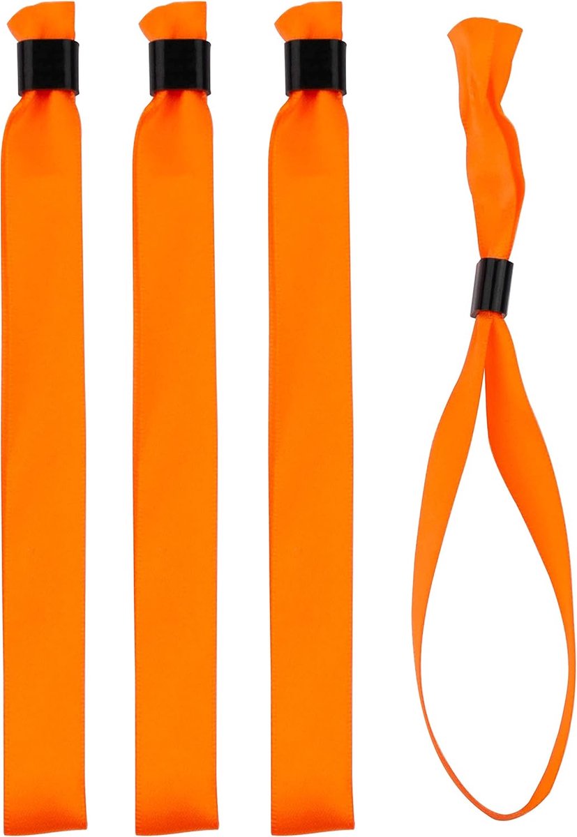 20 stuks oranje stoffen armbanden, identificatie- en veiligheidsarmbanden voor evenementen, eenrichtingssluiting van kunststof