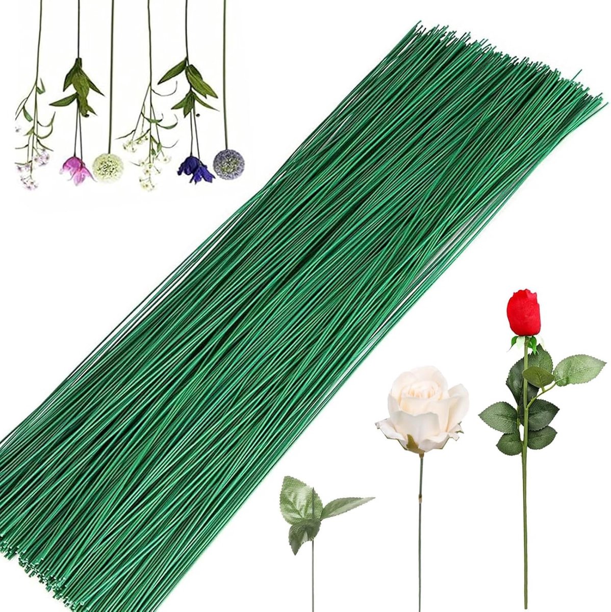 Bloemistenlint - Bloemendraad - Boeketten Maken - Flexibel en Plakkerig - 100 stuks - Groen