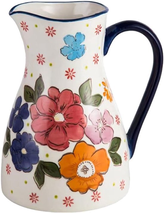 Vazen Home Decor Retro keramische vaas met de hand geschilderde gedrukte bloemen decoratieve ornamenten koude ketel bloemstuk rozenvaas Boerderij Vaas