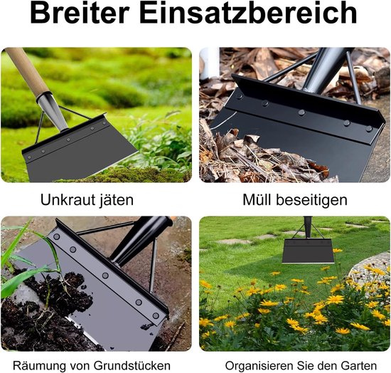 Tuinschep - Schoonmaakschep - Onkruid wieden - Roestvrij staal - 23 cm - Zwart — afbeelding 4