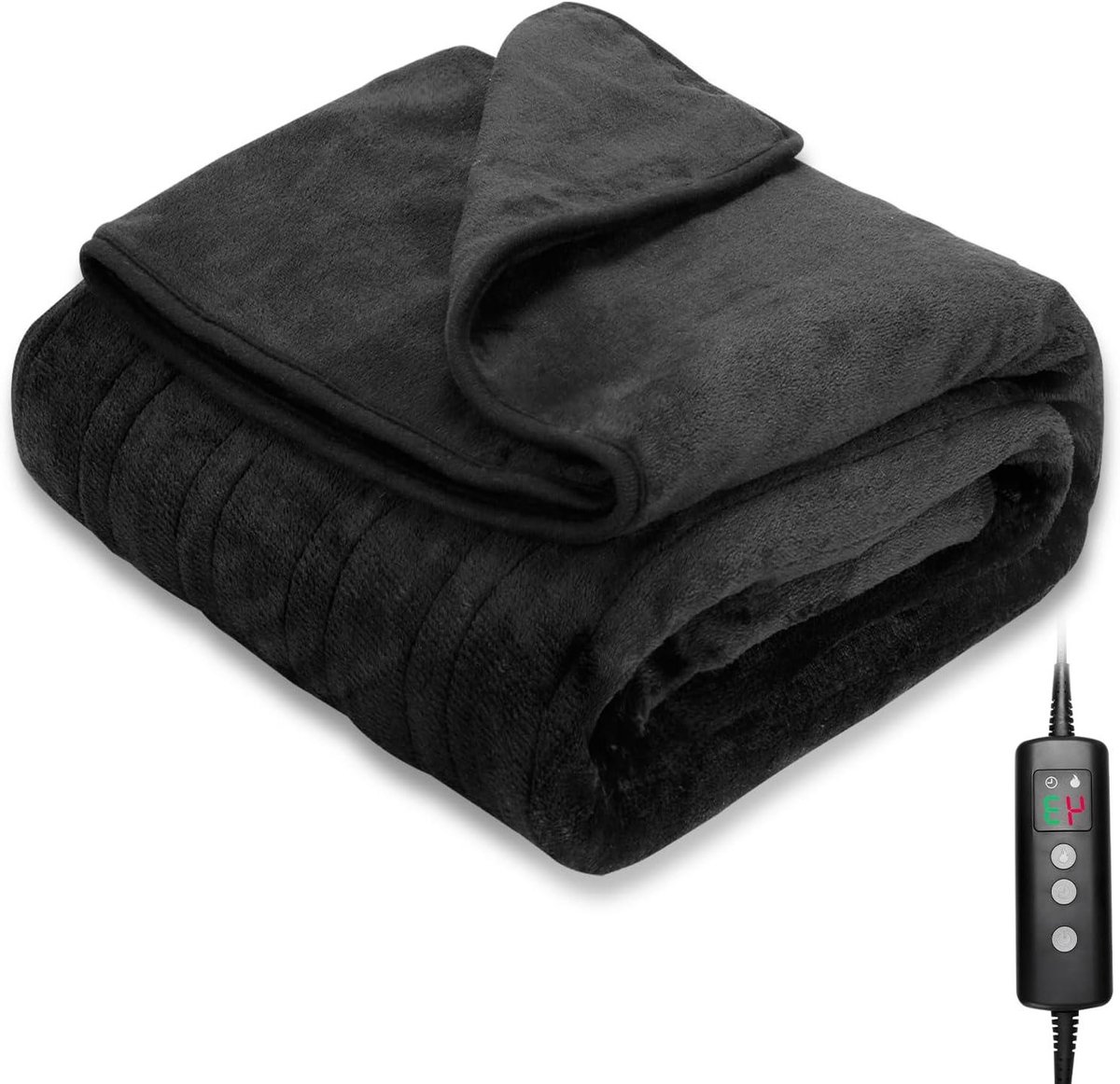 Elektrische deken - Warmtedeken - Gezellig warm blijven - 10 standen timer - 160 x 130 cm - Zwart