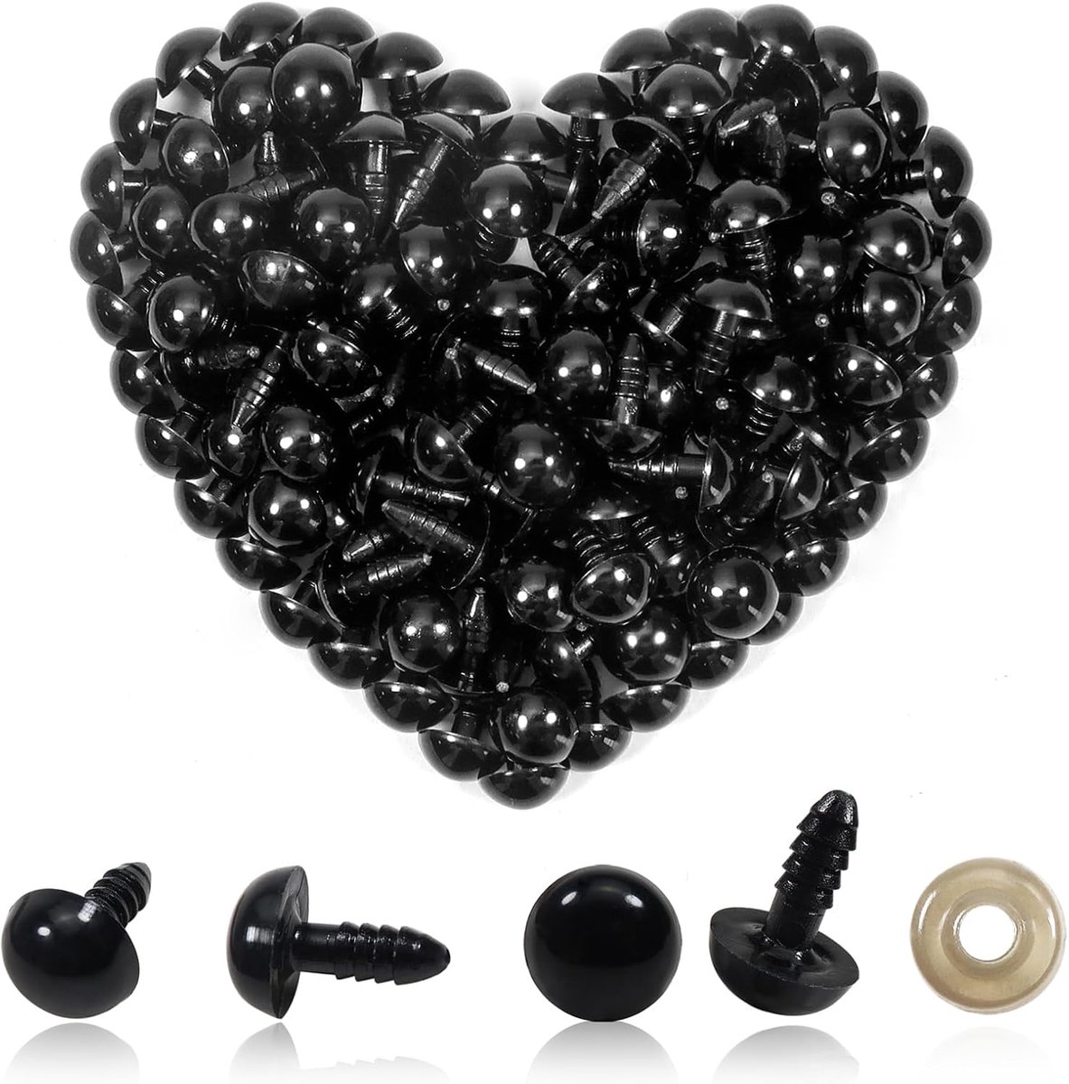 Ogen Veiligheidsogen met Sluitringen 12 mm Kunststof Ogen voor Marionet Pluche Dier Handwerk