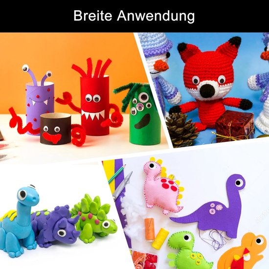 1970 Stuks Zelfklevende Wiggly Eyes, 4-20mm Googly Eyes Wiebelogen, 8 Maten Zelfklevende Ogen Zelfklevend, Googly Eyes Zelfklevende Ogen Voor Diy Scrapbooking Craft Poppenogen — afbeelding 4