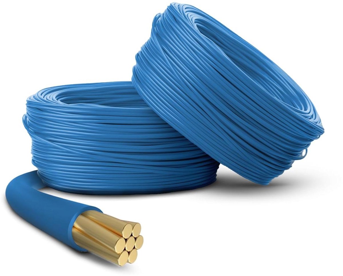 Enkelkern Kabel - Installatie Draad - Binnenbedrading - BASEC Goedgekeurd - 5 Meter - Blauw