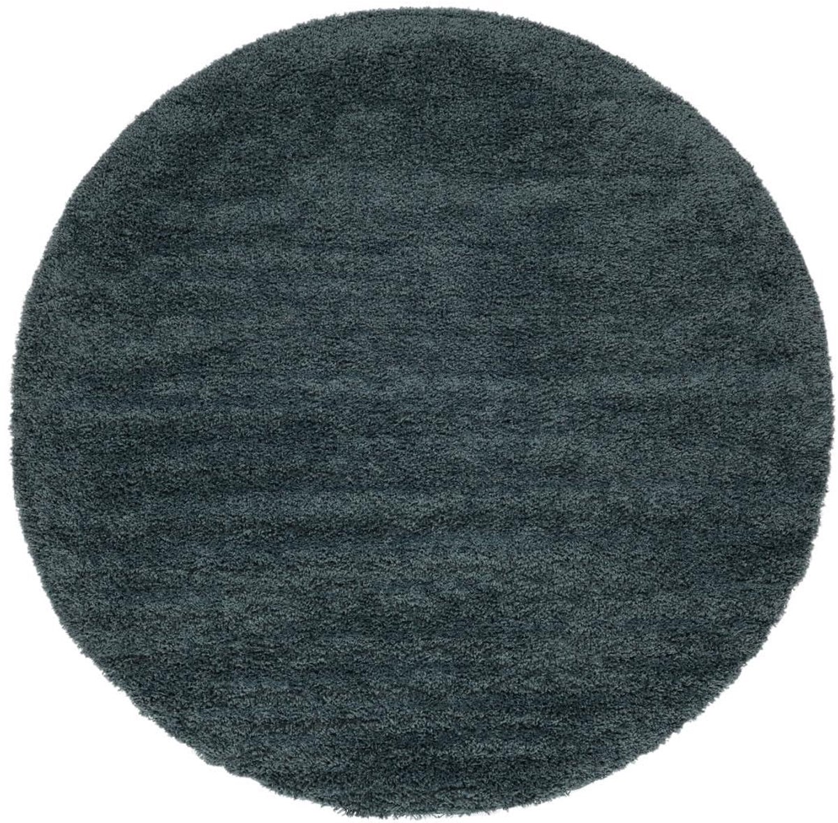 Aris, Vloerkleed, Moderne, Ø 200 cm, Rond, Hoogpolig, Woonkamer, Slaapkamer, Alleen chemisch reinigen, Teal