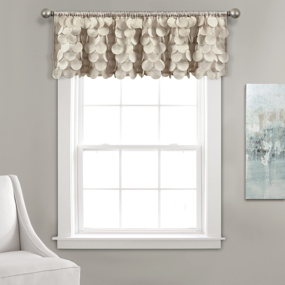 Lush Decor Gigi Raamgordijn Valance, 14" lang x 70" breed, tarwe