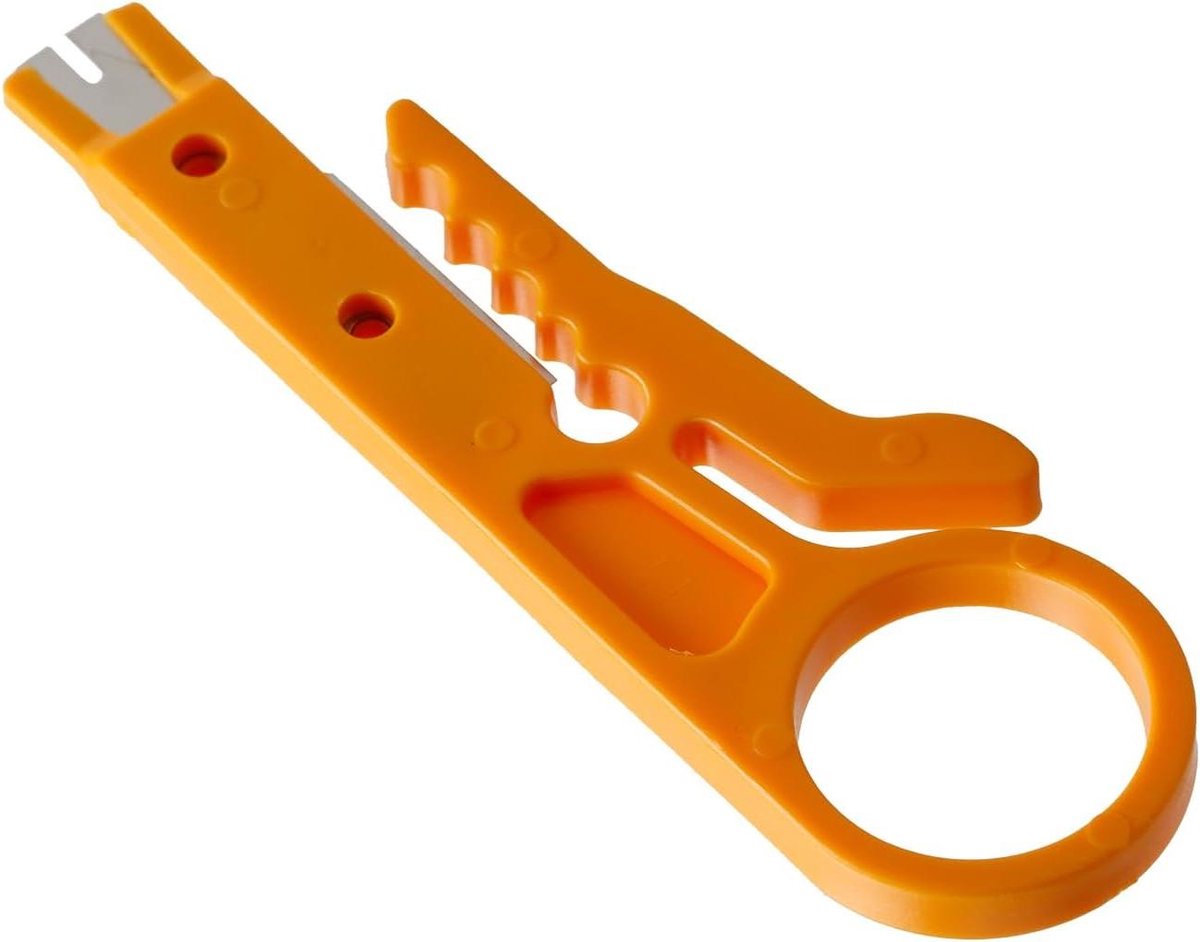 Mini Draadstripper - Krimptang Kabelstripper - Netwerk Installatie - Precisie Snijden - 9 cm - Geel