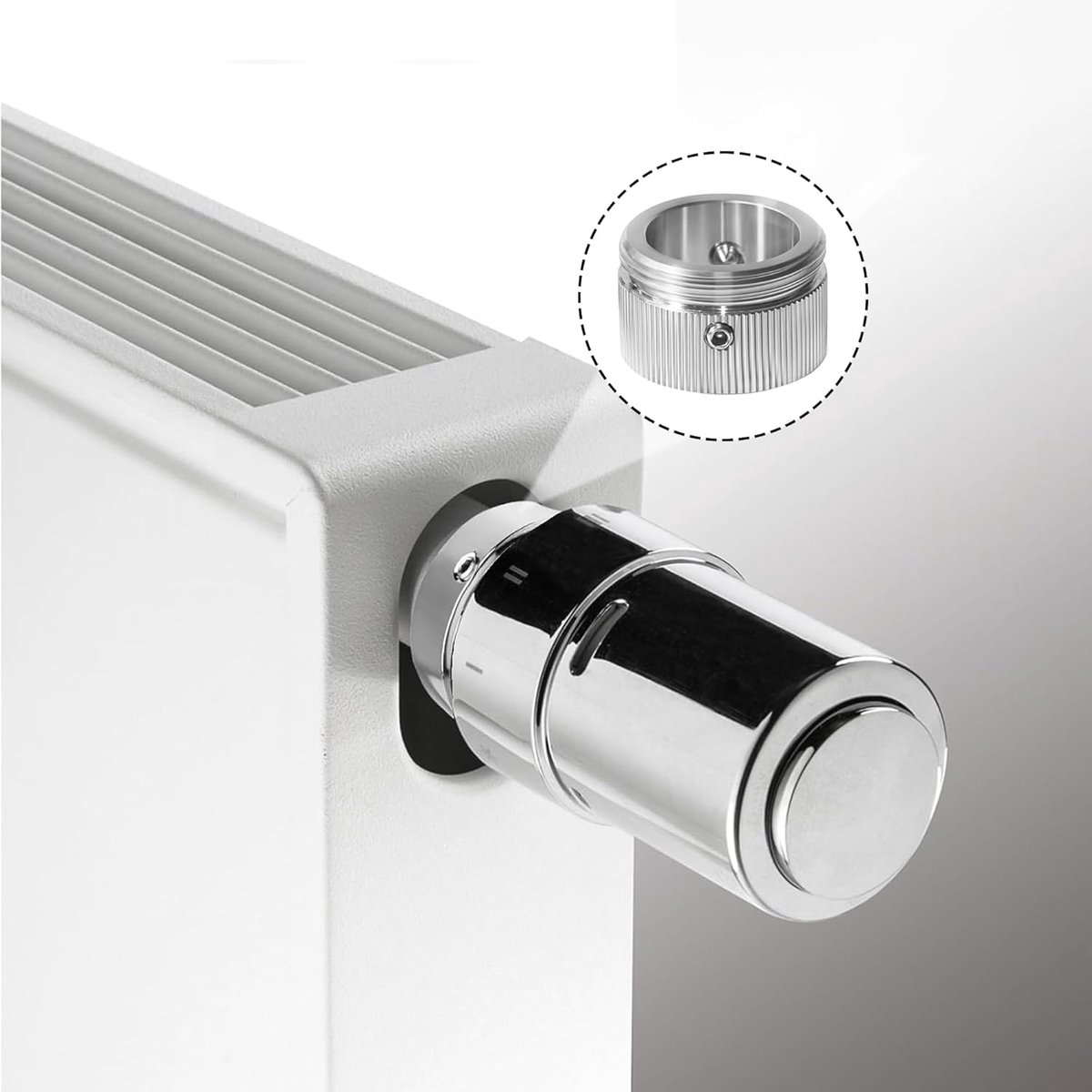 Verwarmingsventiel Adapters - Radiatorthermostaat Adapters - Verwarmingssysteem Installatie - Roestvrij Staal - M30 x 15 mm - Zilver