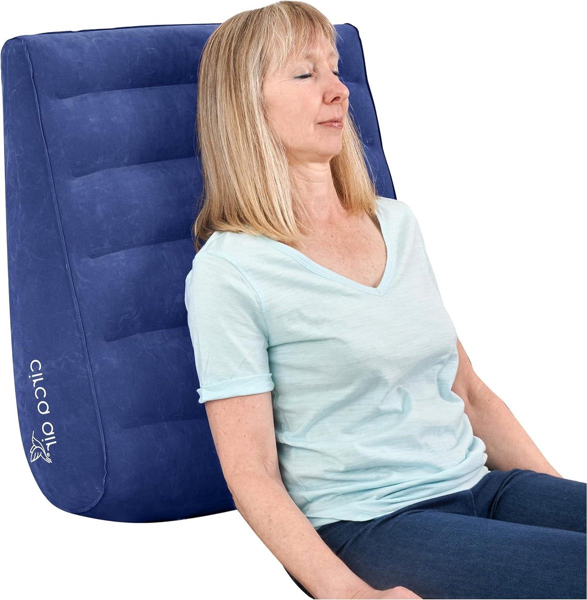 Opblaasbaar Bed Kussen - Wig Kussen - Verhoogd Slapen - Extra Breed Ontwerp - 68.58 x 68.58 x 20.32 cm