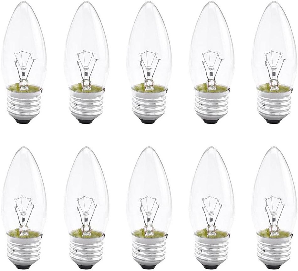 Kaarslampen Set - Gloeiampen - Gezellige sfeer creëren - Onvoorwaardelijk dimbaar - 10 stuks - Warm wit