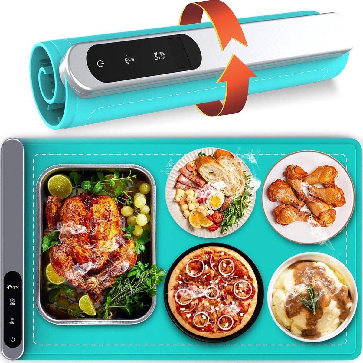 Elektrische Voedselwarmer - Verwarming Plaat - Eten Warm Houden - Volledige Oppervlakte Verwarming - 60 x 37 cm - Zwart