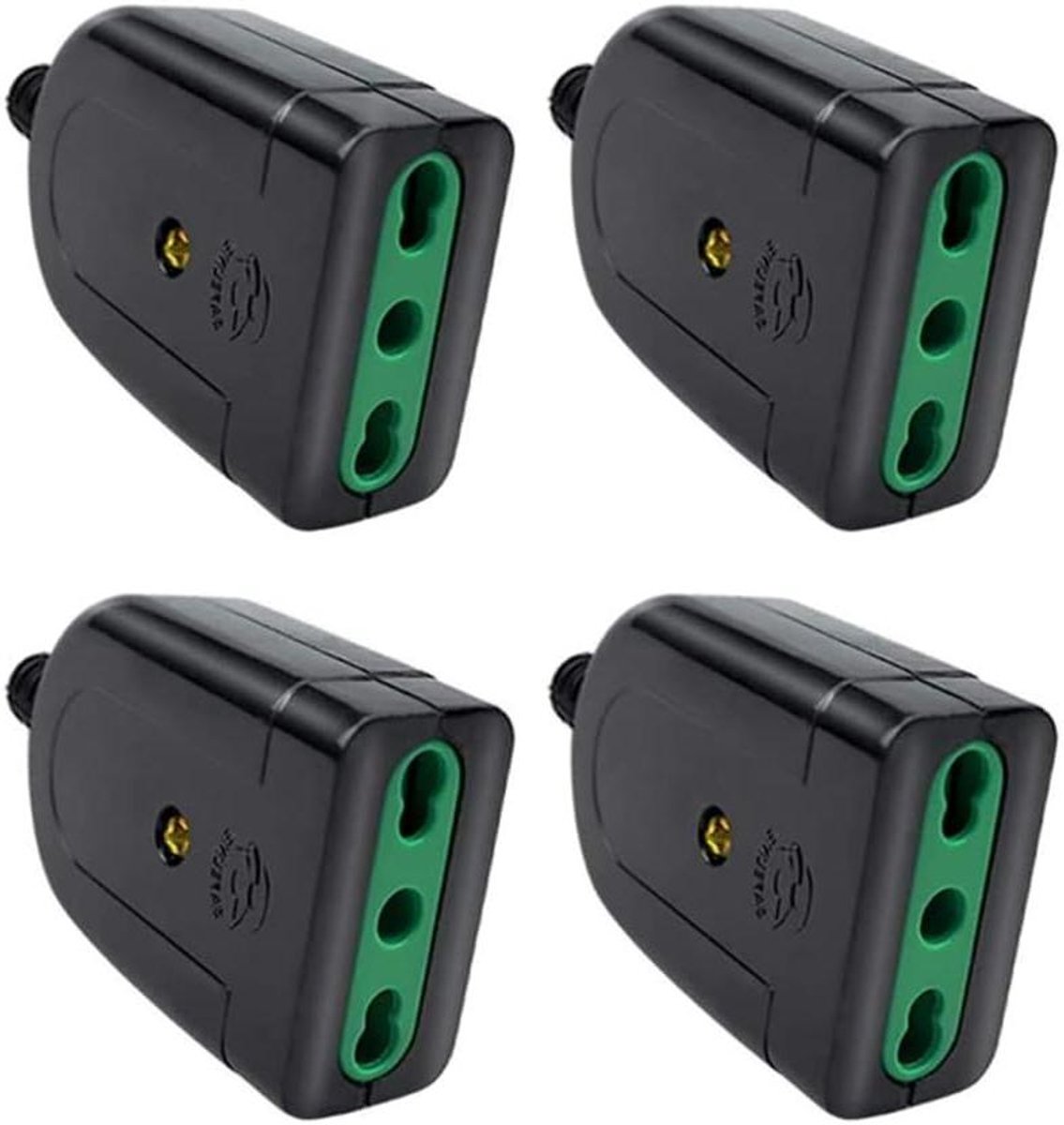 Elektrische Stopcontacten - Bypass Stopcontact - Stroom Verdelen - Italiaanse Stekkers - 4 Stuks - Zwart