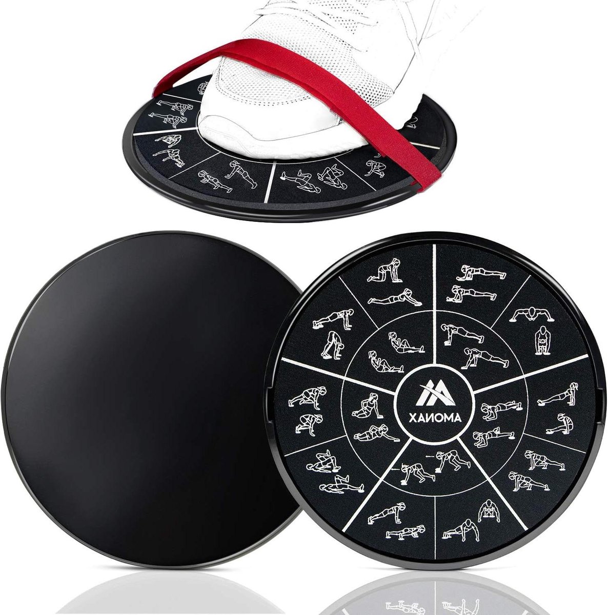 Core Sliders - Glijders Fitness - Core Training - Dubbelzijdig Ontwerp - 18 cm diameter - Zwart