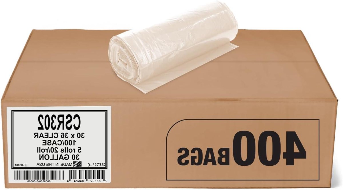 Vuilniszakken - Afvalzakken - Zwaar Werk - Extra Sterk - 400 Stuks - Transparant