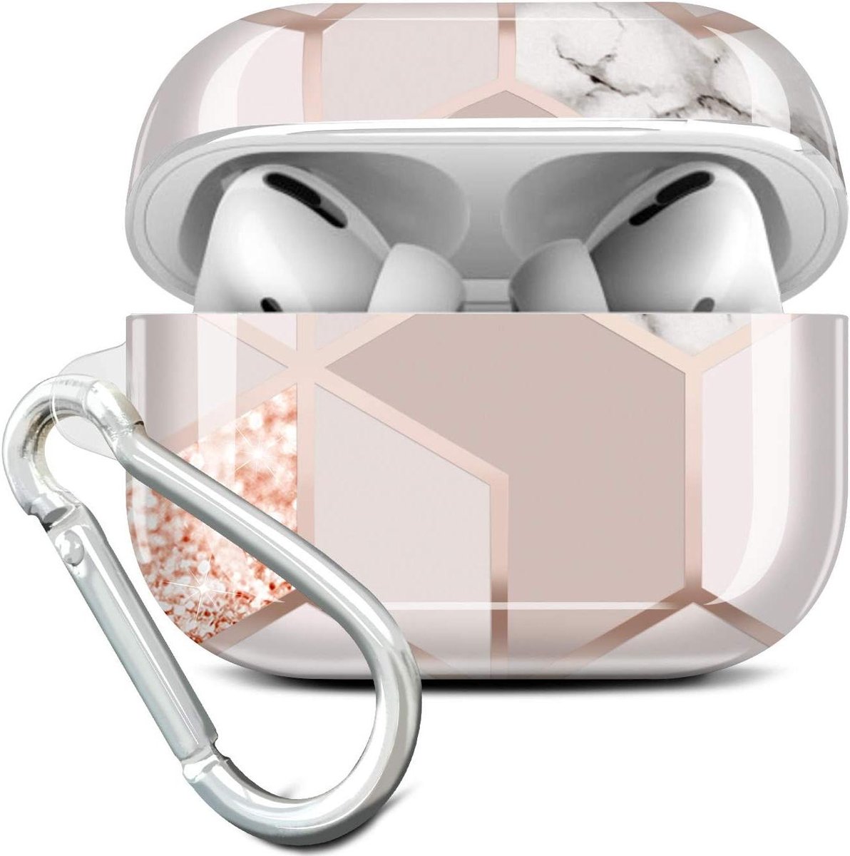 Airpods Pro Hoesje - Beschermhoesje Opladen - Opladen Beschermen - Ondersteunt Draadloos Laden - Niet gespecificeerd - Rose Goud