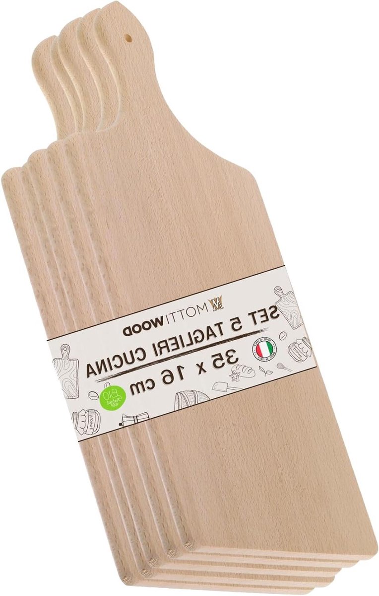 Snijplanken Set - Houten Planken - Keukenwerk & Serveren - Hoge Snijweerstand - 35 x 16 cm - Houtkleur