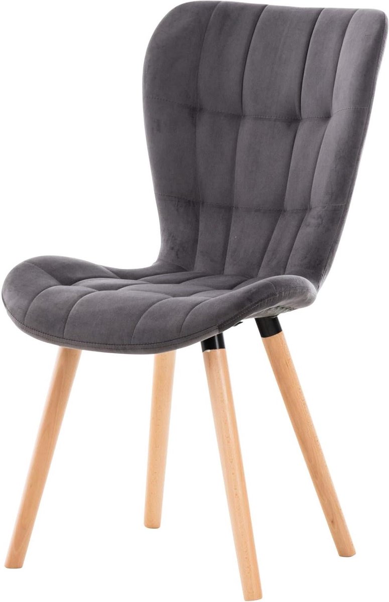 Eettafelstoel - Stoel Zitmeubel - Comfortabel Zitten - Hoge Rugleuning - 88 cm hoog - Grij