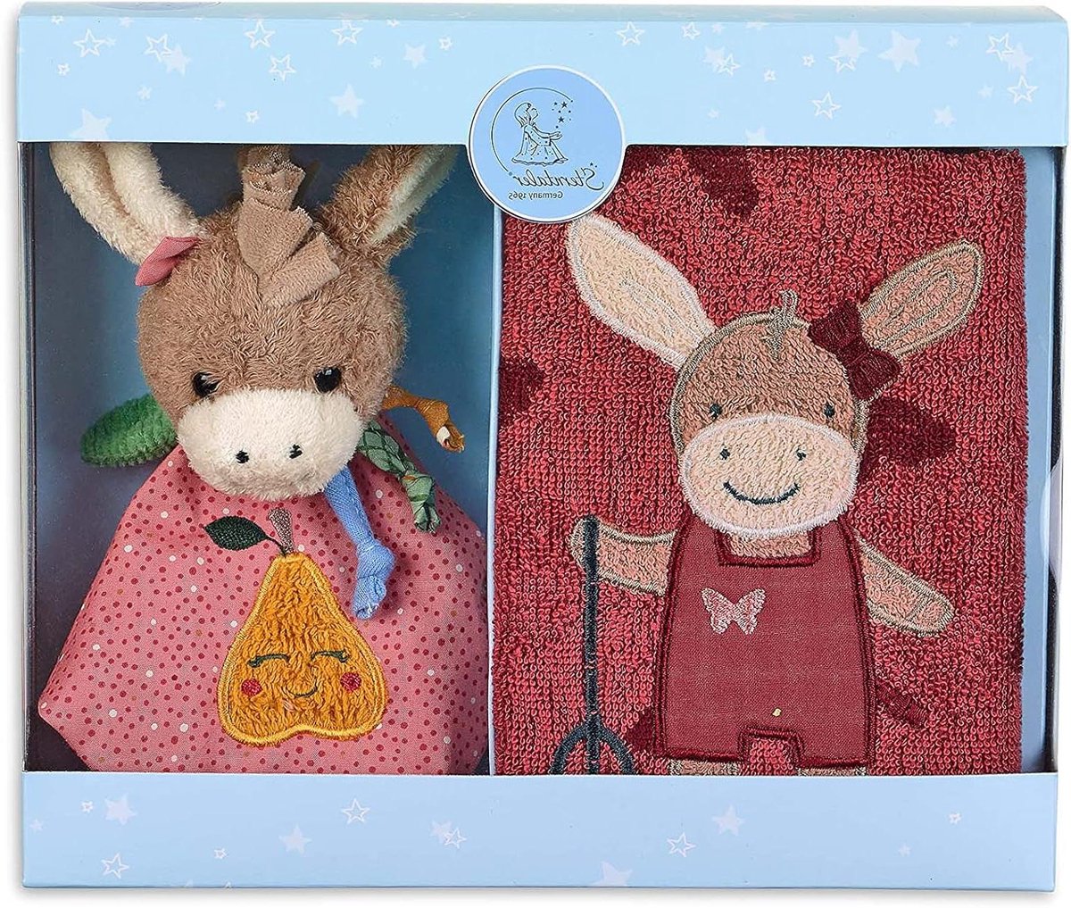 Cadeauset Emmily - Baby Geschenkset - Baby Verzorging - Met Geschenkdoos - 20 x 24 x 5 cm - Rood