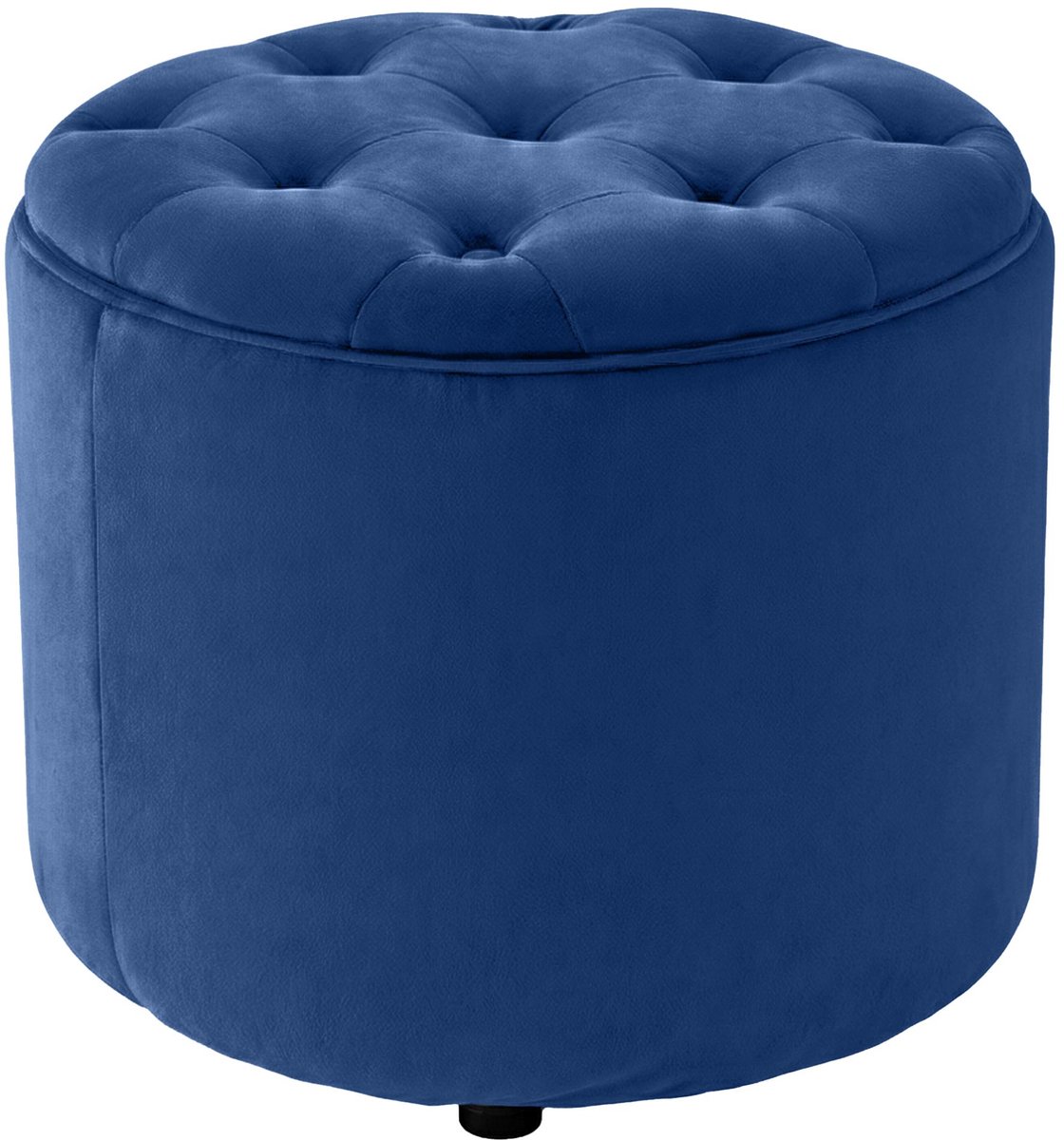 CLP Pantin - Ronde Poef met Opbergruimte - Chesterfield - Velvet - blauw